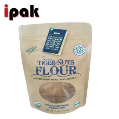 Поставка за хартиена торбичка за хартия Kraft с кръгла прозрачна прозореца